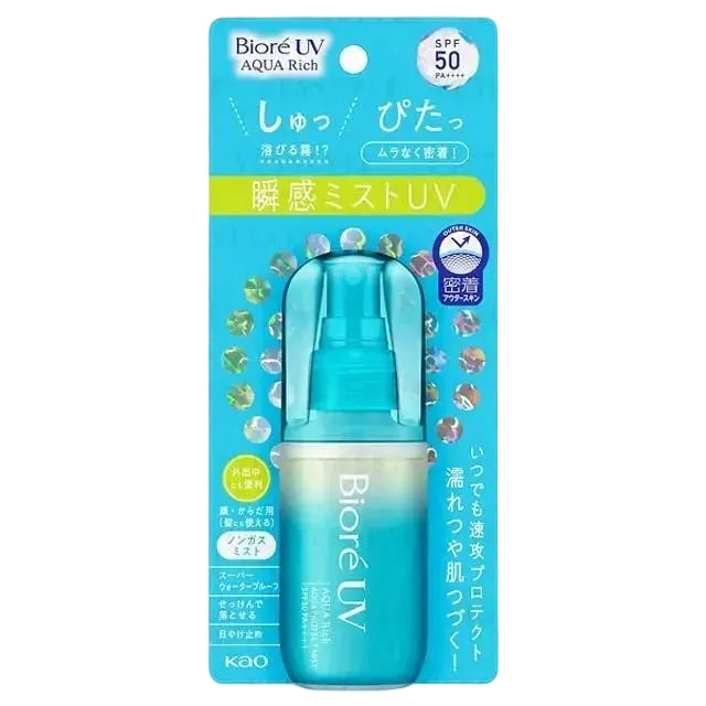 Biore UV Aqua Rich Aqua Protect Mist SPF 50 PA++++ Japanese sunscreen spray for face and body