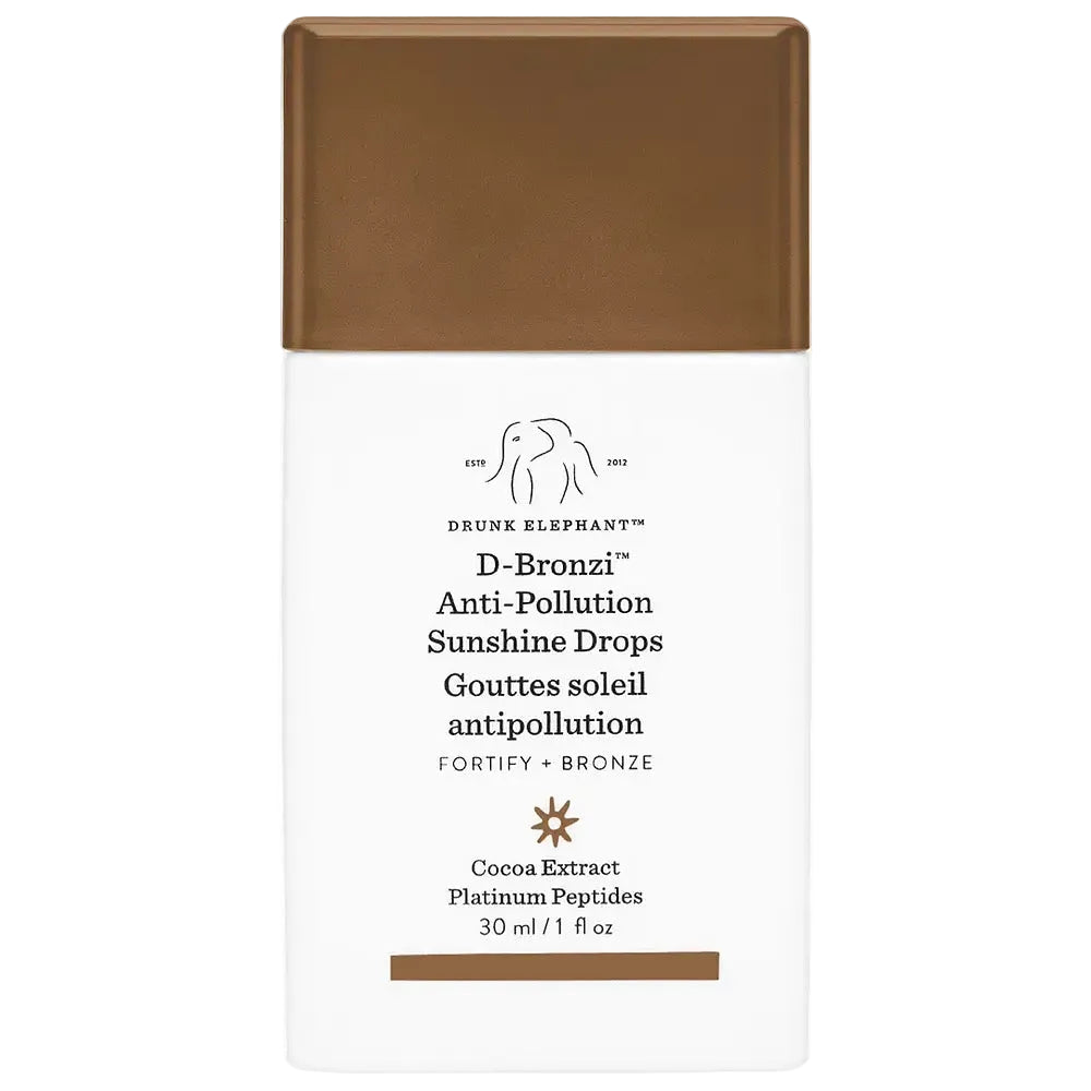 Drunk Elephant D-Bronzi Anti-Pollution Bronzing Drops with peptides for a bronzy glow and antioxidant defense