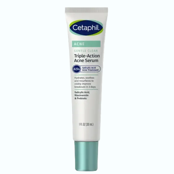 Cetaphil Gentle Clear Triple Action Acne Serum with salicylic acid for acne treatment and sensitive skin
