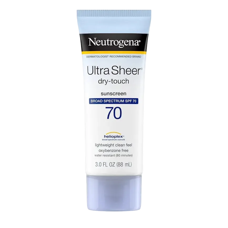Neutrogena Ultra Sheer Dry-Touch Sunscreen SPF 70 lightweight broad spectrum UV protection lotion