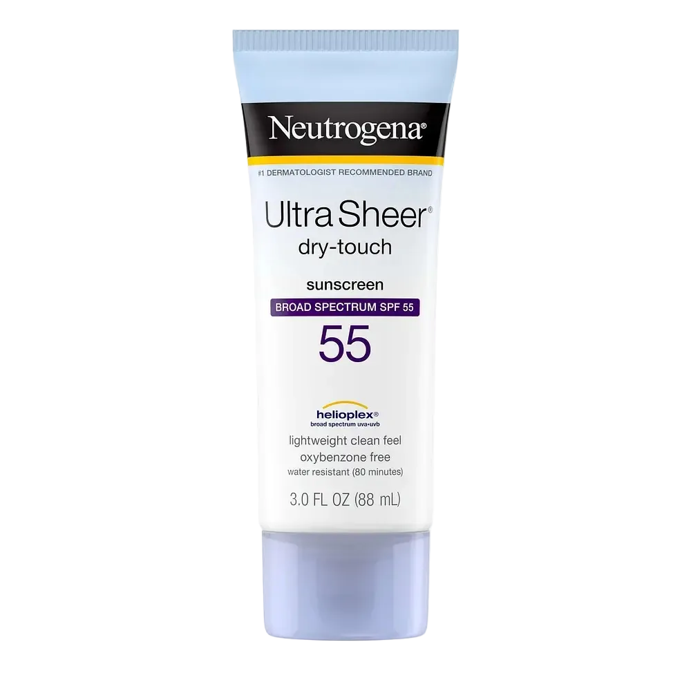 Neutrogena Ultra Sheer Dry-Touch SPF 55 sunscreen for lightweight broad spectrum UV protection