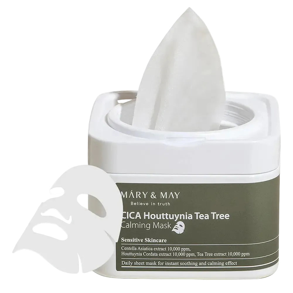 Mary & May Cica Houttuynia Tea Tree Calming Mask for sensitive skin soothing and redness relief