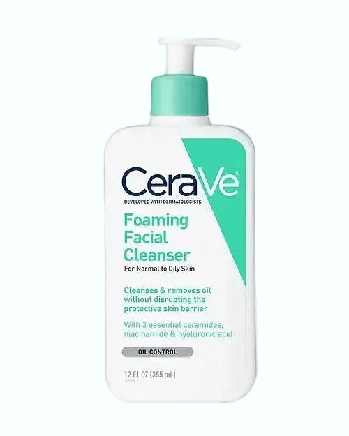 CeraVe Foaming Facial Cleanser for oily, acne-prone skin with ceramides, niacinamide and hyaluronic acid