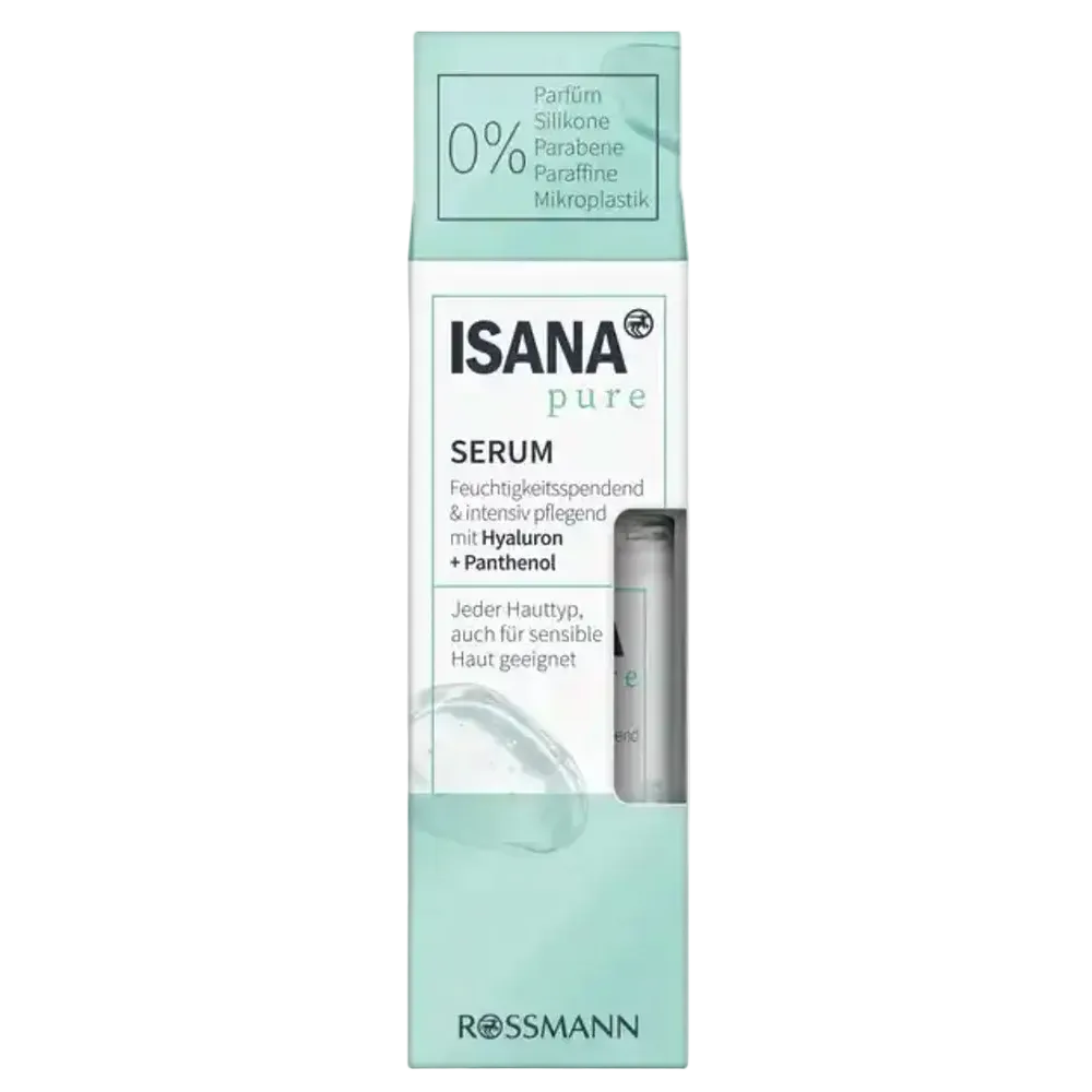 ISANA Pure Serum with hyaluronic acid for hydration and sensitive skin