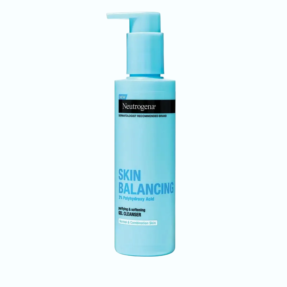 Neutrogena Skin Balancing Gel Cleanser with 2% PHA for combination skin purifying and softening