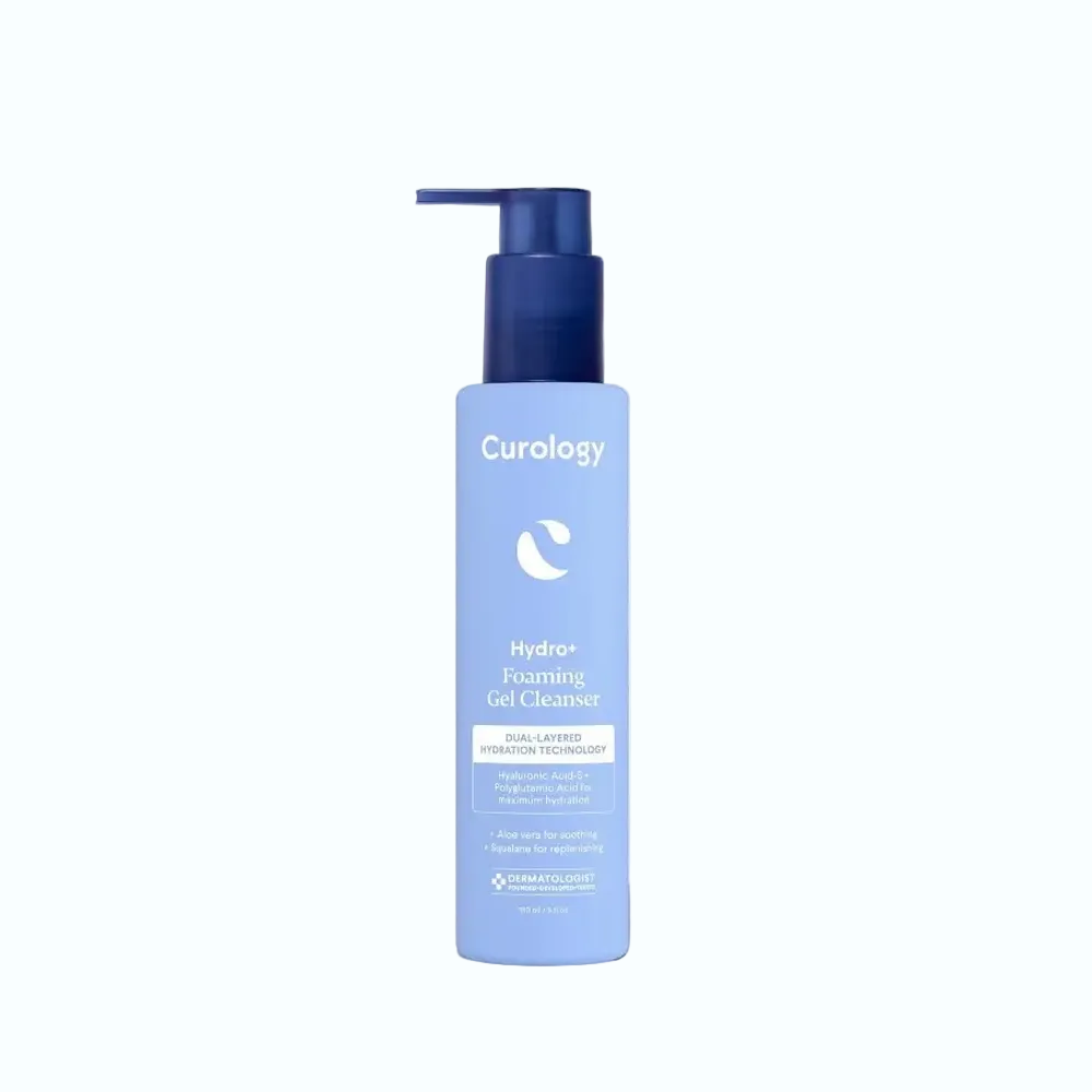 Curology Hydro+ Foaming Gel Cleanser for sensitive skin with hyaluronic acid and gentle hydration