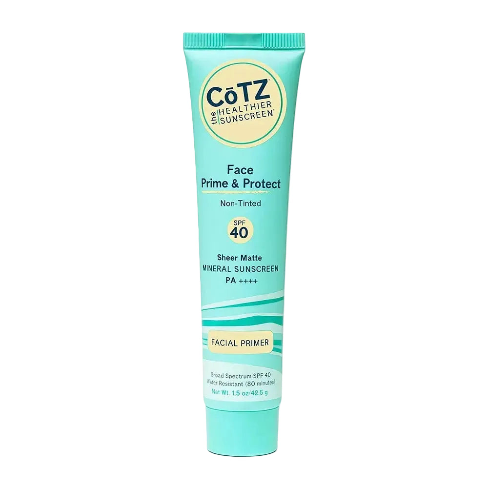 Cotz Skincare Face Prime & Protect SPF 40 Non-Tinted mineral sunscreen and makeup primer for all skin types