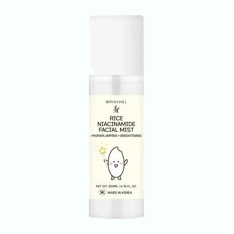 Bonnyhill Rice Niacinamide Facial Mist for brightening and hydration with Korean rice extract