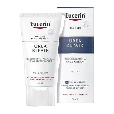 Eucerin Dry Skin Replenishing Face Cream 5% Urea with Lactate for dry skin hydration and barrier repair