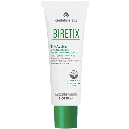 Biretix Tri-Active Anti-Blemish Gel with glycolic acid, salicylic acid and retinol for acne-prone skin