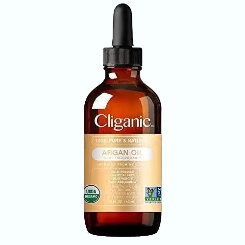 Cliganic Organic Argan Oil for hydration and anti-aging on hair, face and skin