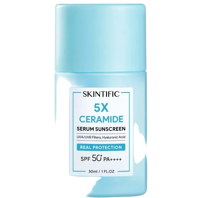 Skintific 5X Ceramide Serum Sunscreen SPF 50+ PA++++ for barrier repair and broad-spectrum UV protection