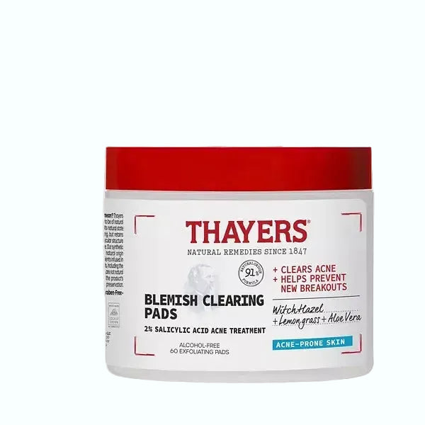 Thayers Blemish Clearing Acne Treatment Pads with 2% salicylic acid for treating acne and preventing breakouts
