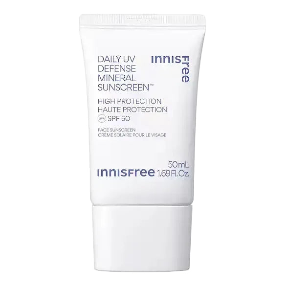 innisfree Daily UV Defense Mineral Sunscreen SPF 50 with Cica and Hyaluronic Acid for all skin types