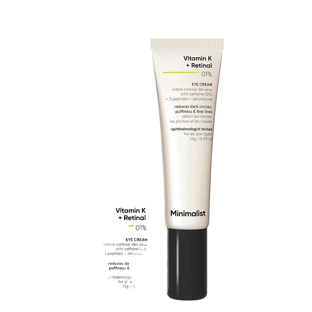 Minimalist Vitamin K + Retinal 01% Eye Cream for dark circles, puffiness and fine lines