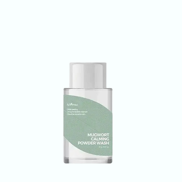 Isntree Mugwort Calming Powder Wash for sensitive skin cleansing and soothing
