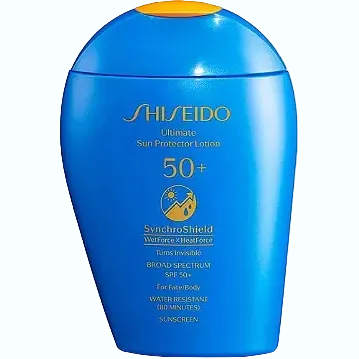 Shiseido Ultimate Sun Protector Lotion SPF 50+ for face and body with water-resistant broad spectrum protection