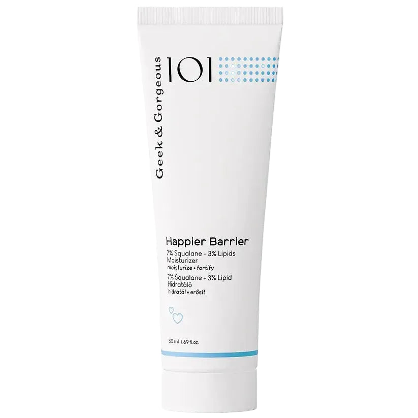 Geek & Gorgeous Happier Barrier lightweight moisturizer with squalane and ceramides for barrier repair