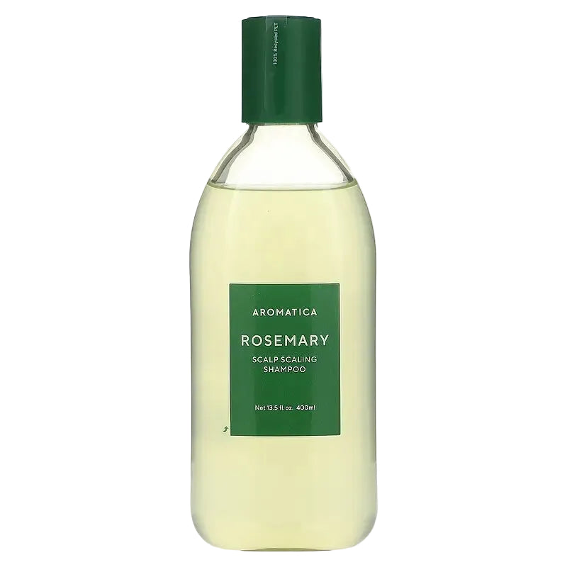 Aromatica Rosemary Scalp Scaling Shampoo for scalp exfoliation and hair health with biotin and panthenol