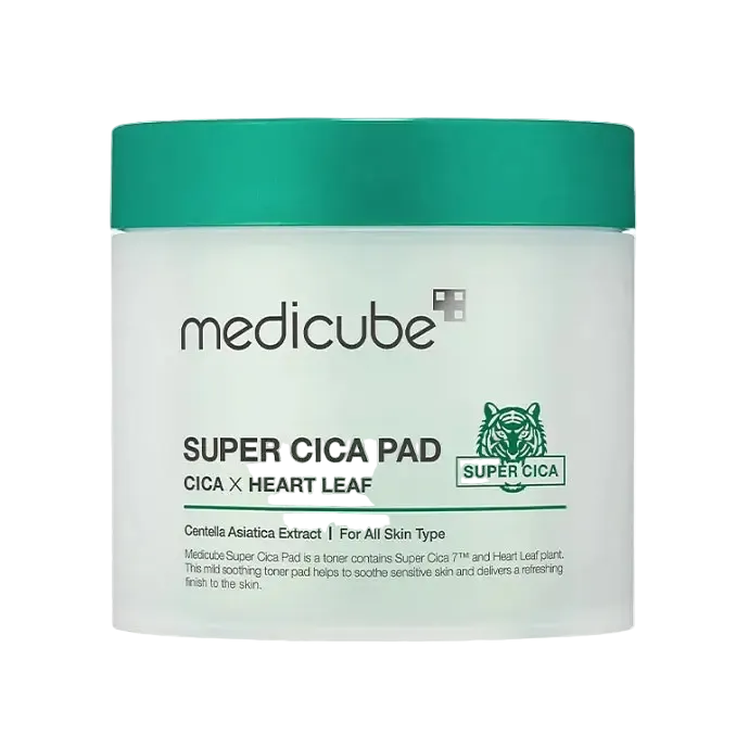 MediCube Super Cica Pads with 88% Centella Asiatica for soothing sensitive and acne-prone skin