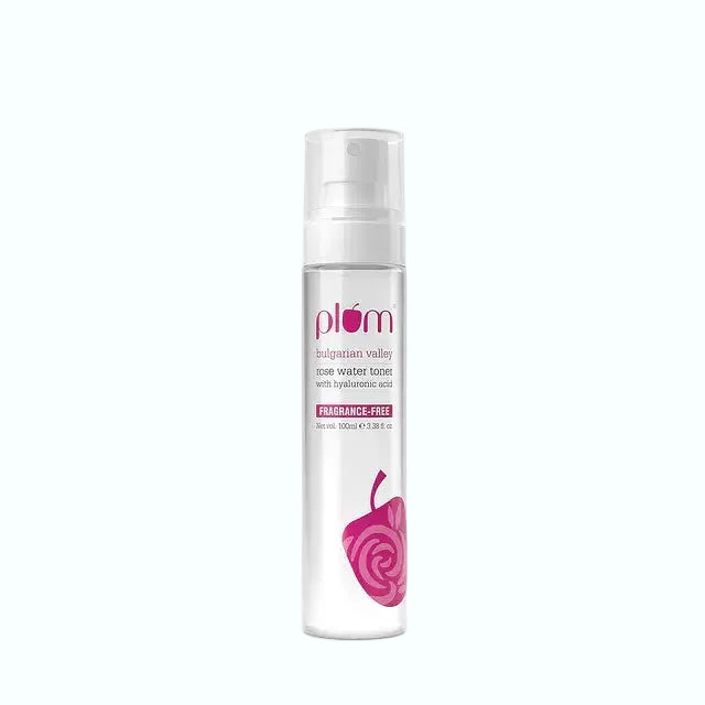 Plum Goodness Bulgarian Valley Rose Water Toner with hyaluronic acid for hydrating and pore-tightening