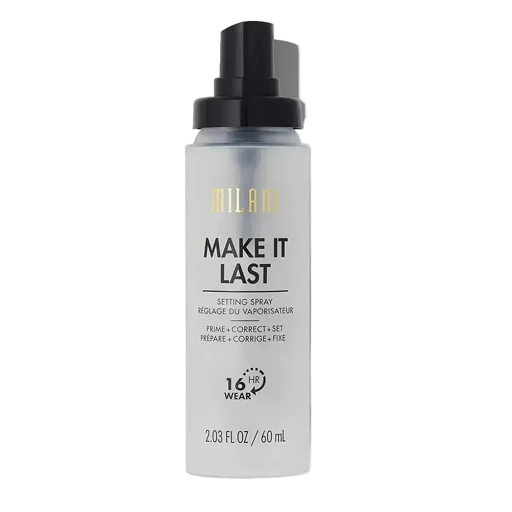 Milani Make It Last Setting Spray Prime Correct Set for long-lasting makeup with niacinamide