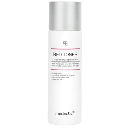 Medicube Red Toner with BHA and niacinamide for acne-prone and sensitive skin
