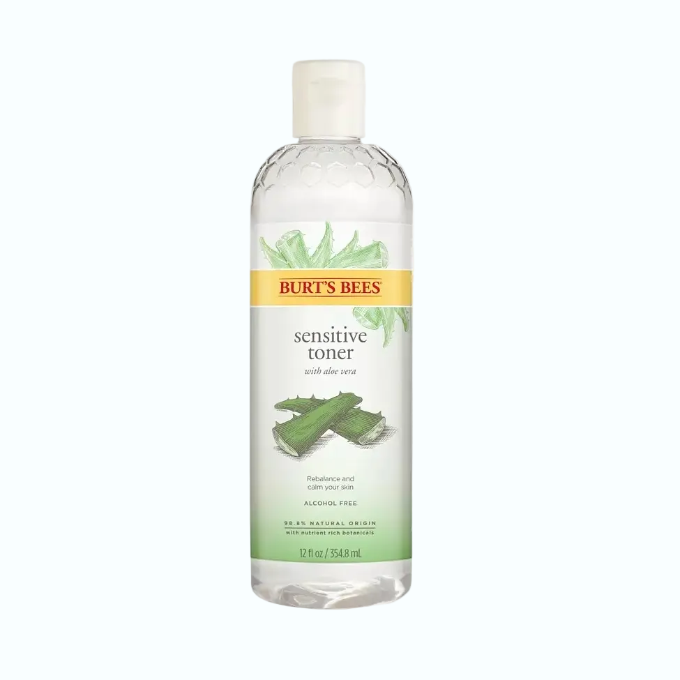 Burt's Bees Sensitive Toner with Aloe Vera for gentle hydration and soothing sensitive skin