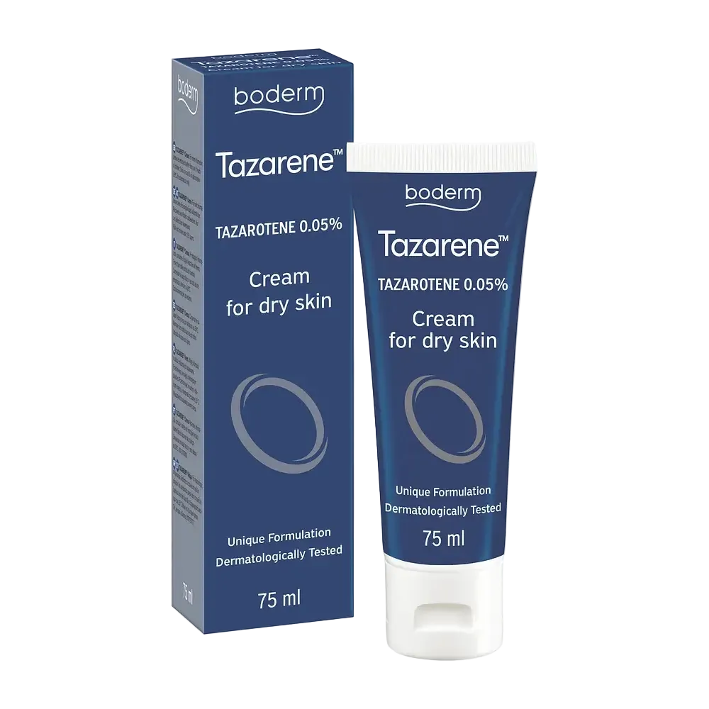 Boderm Pharmaceutical Tazarene Cream 0.05% for dry skin psoriasis hydration and keratolytic care