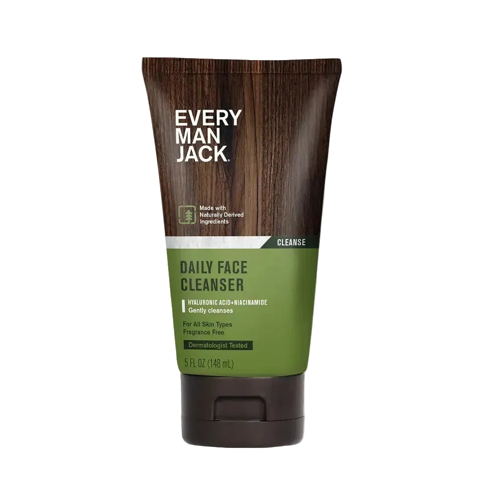 Every Man Jack Daily Face Cleanser for men with hyaluronic acid and ceramides for all skin types
