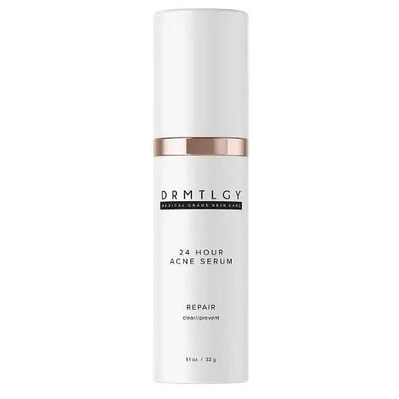 DRMTLGY 24 Hour Acne Serum with Benzoyl Peroxide 5% and Glycolic Acid for acne-fighting