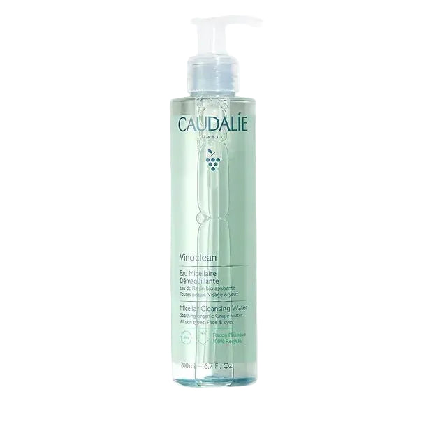 Caudalie Vinoclean Micellar Cleansing Water for gentle makeup removal and hydration with grape water