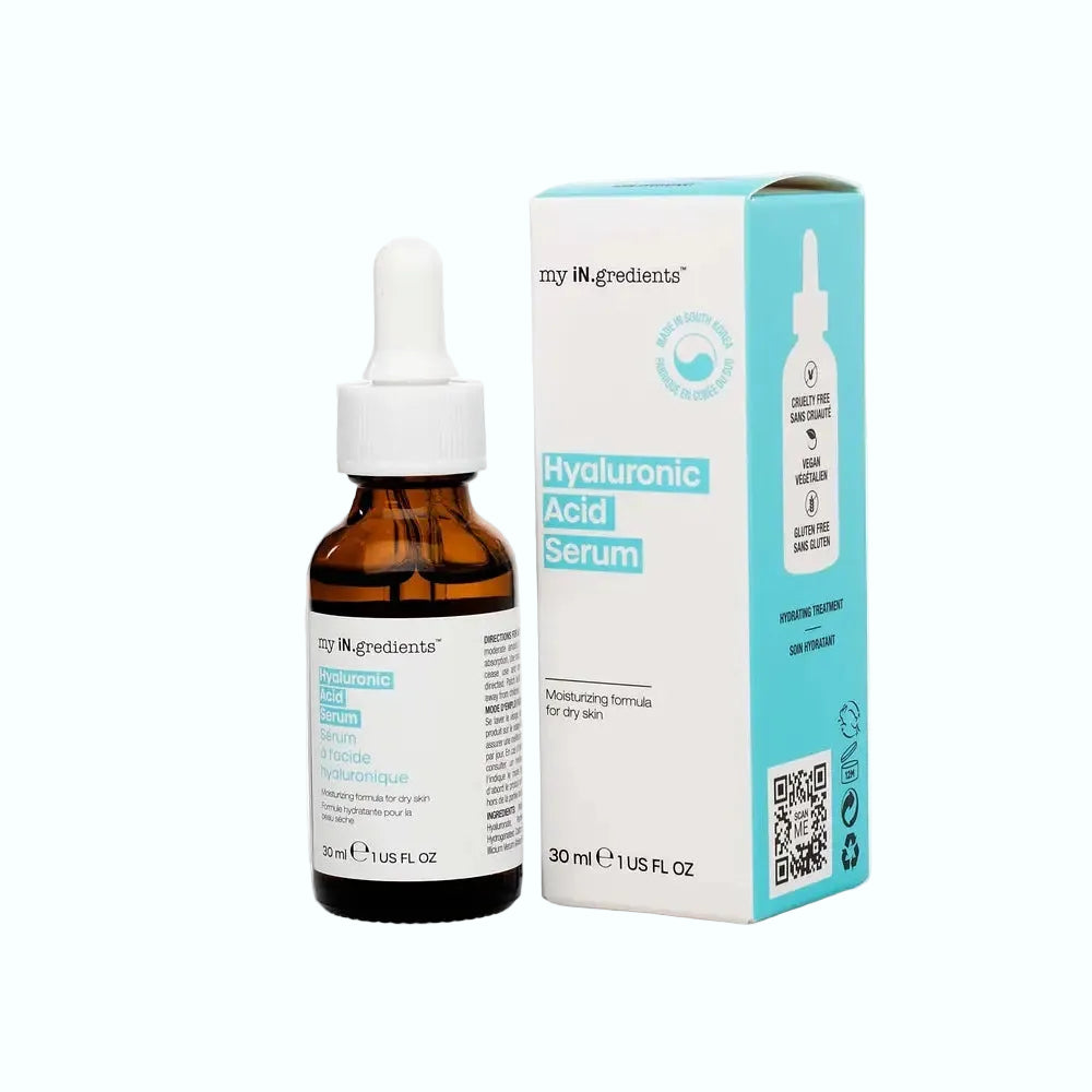 My iN.gredients Hyaluronic Acid Serum for deep hydration and plumping dry skin with 2% hyaluronic acid