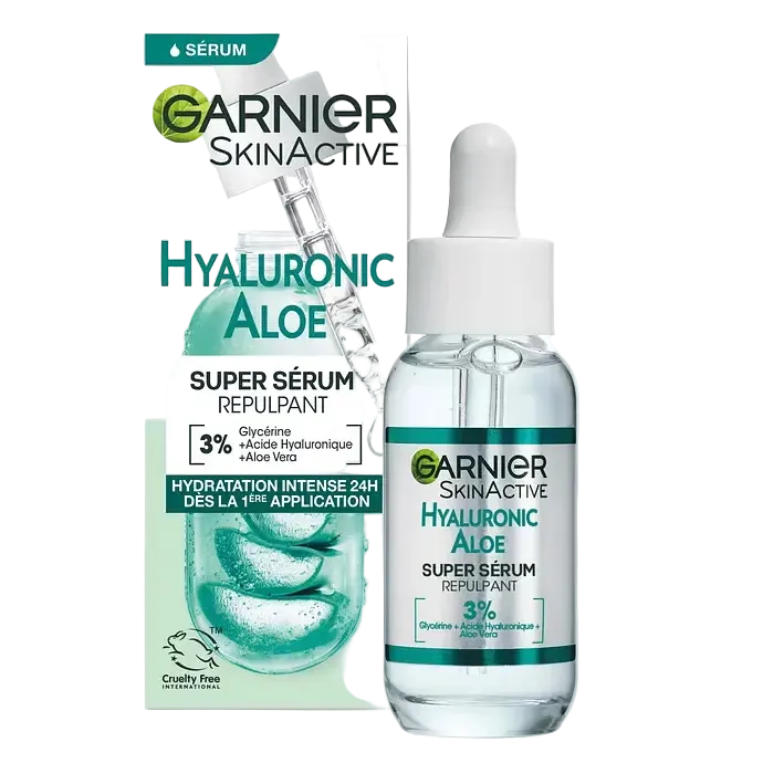 Garnier Hyaluronic Aloe Replumping Super Serum for intense hydration and plumping with hyaluronic acid