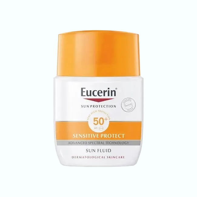 Eucerin Sun Protection Sun Fluid Face SPF 50 lightweight sunscreen with UVA/UVB protection and hydration