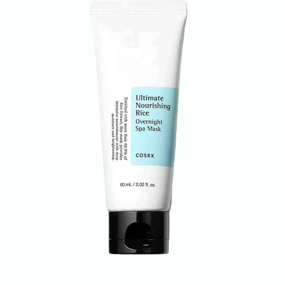 COSRX Ultimate Nourishing Rice Overnight Spa Mask with 68% rice extract for brightening and deep hydration