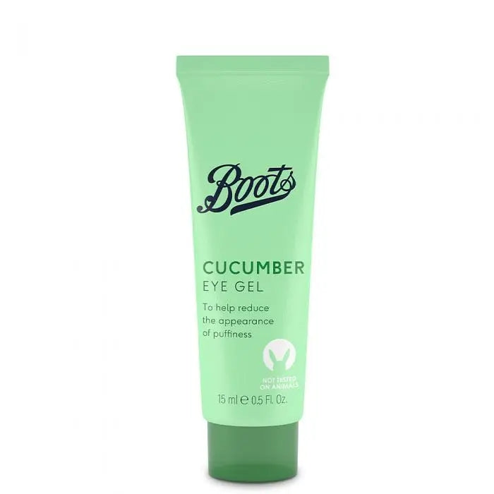 Boots Cucumber Eye Gel 15ml for depuffing and hydrating the delicate eye area