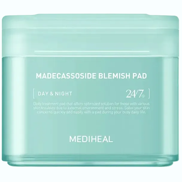 MEDIHEAL Madecassoside Blemish Pad with centella for calming redness and reducing dark spots on sensitive skin