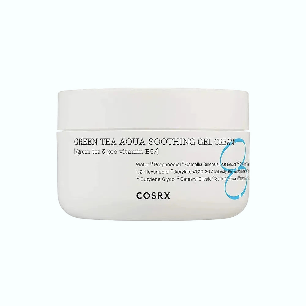 COSRX Green Tea Aqua Soothing Gel Cream for hydration and calming sensitive skin