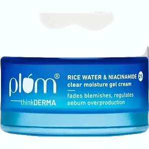 Plum Goodness Thinkerma 2% Rice Water & Niacinamide Clear Moisture Gel Cream for brightening and oil control