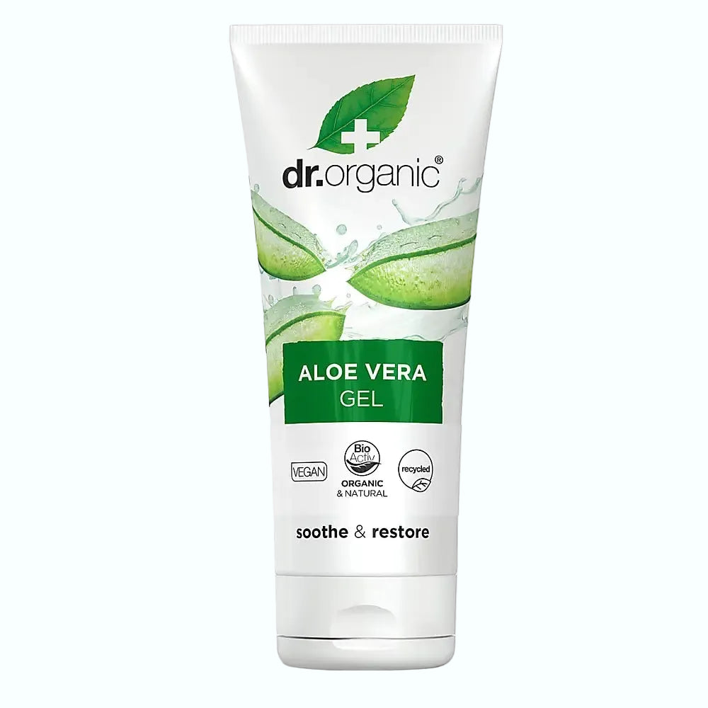 Dr. Organic Aloe Vera Gel for soothing and cooling skin after sun exposure