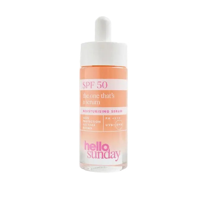 Hello Sunday The One That's A Serum SPF50 lightweight fragrance-free serum with vitamin C and hyaluronic acid