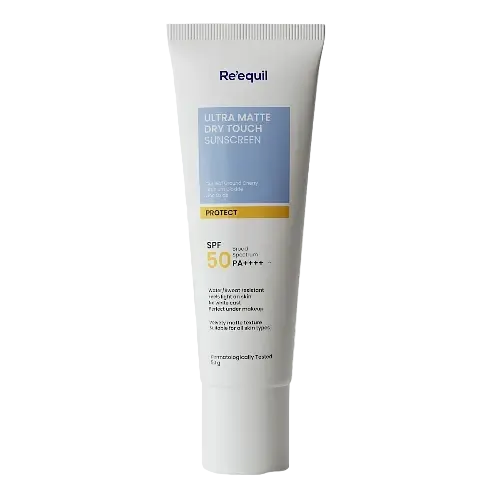 Re'equil Ultra Matte Dry Touch Sunscreen SPF 50 PA++++ hybrid broad-spectrum for all skin types