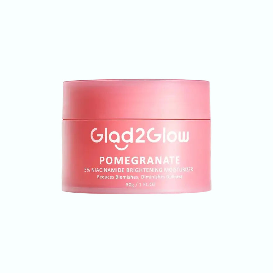 Glad2Glow Pomegranate 5% Niacinamide Brightening Moisturizer for even skin tone and brightening