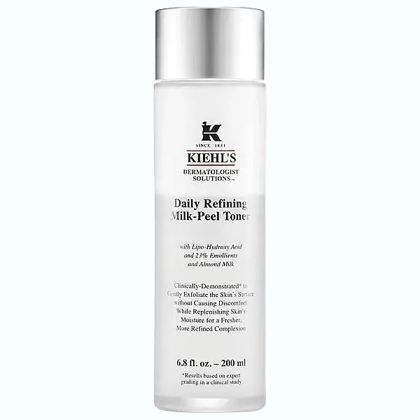 Kiehl's Milk-Peel Gentle Exfoliating Toner with LHA for smooth, brightened skin