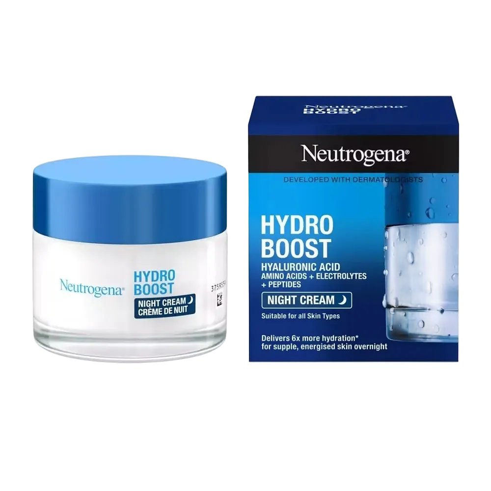 Neutrogena Hydro Boost Night Cream with hyaluronic acid for overnight hydration andbarrier repair
