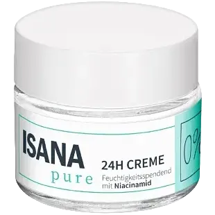 ISANA Pure 24H Creme moisturizer with niacinamide and panthenol for all skin types