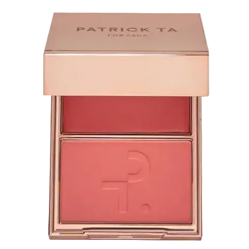 Patrick Ta Major Beauty Headlines Double-Take Crème & Powder Blush duo compact for radiant cheek color