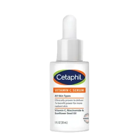 Cetaphil Vitamin C Serum with niacinamide for brightening and dark spot reduction