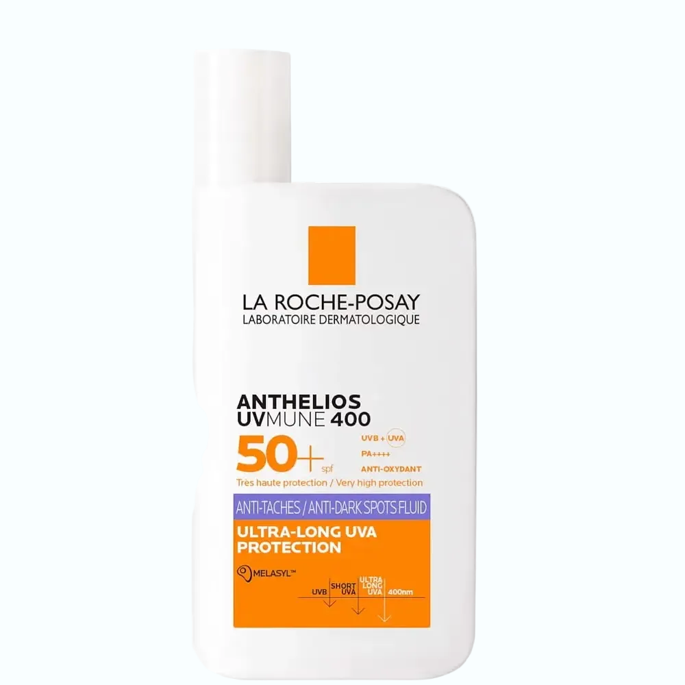 La Roche-Posay Anthelios UVMune 400 SPF 50+ sunscreen with ultra-long UVA protection and dark spot prevention